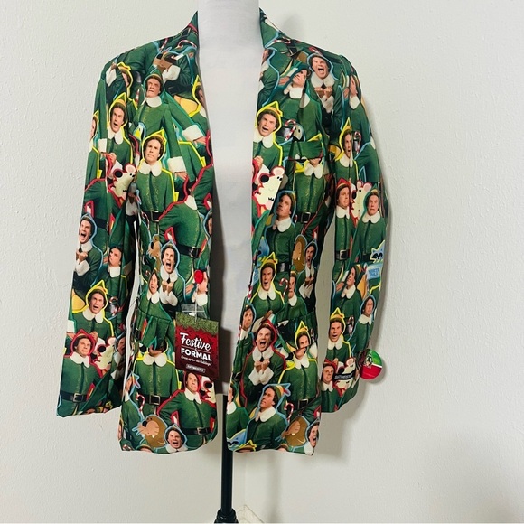 Suitmeister Buddy The Elf Holiday Christmas Blazer Small 34-36 Multicolor Unique - Picture 2 of 16